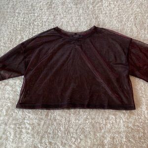 Crop Top Sparkly red mesh!